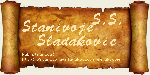 Stanivoje Sladaković vizit kartica